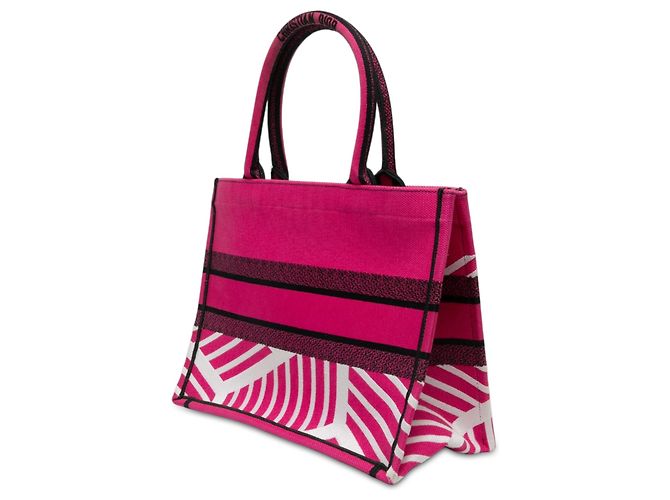 mala Book Tote Dior Medium em tela bordada Rosa Butterfly D Jungle Pop - vista 2