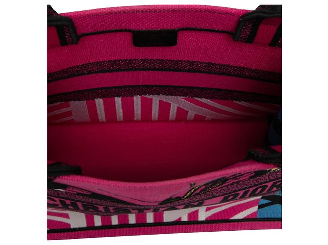 mala Book Tote Dior Medium em tela bordada Rosa Butterfly D Jungle Pop - vista 4