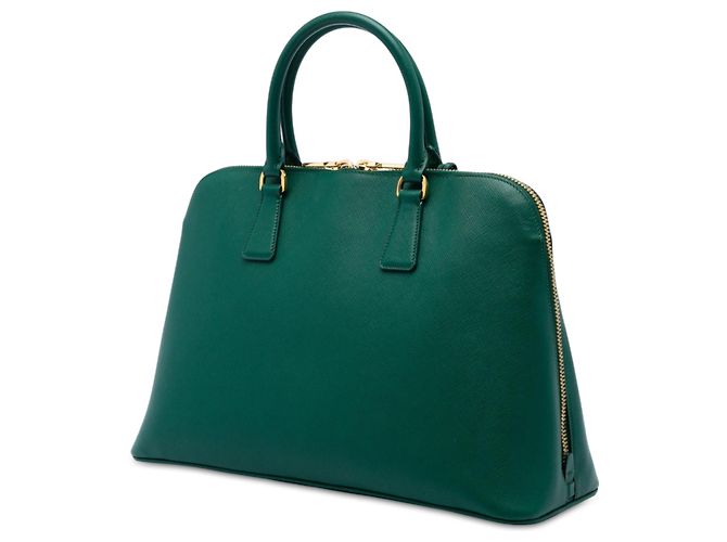 Prada Large Saffiano Lux Promenade Satchel Tasche Grün - Ansicht 2