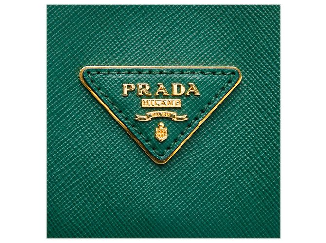 Prada Large Saffiano Lux Promenade Satchel Tasche Grün - Ansicht 5