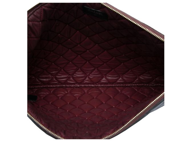 Chanel Large Quilted Lambskin O Case Clutch Schwarz - Ansicht 4