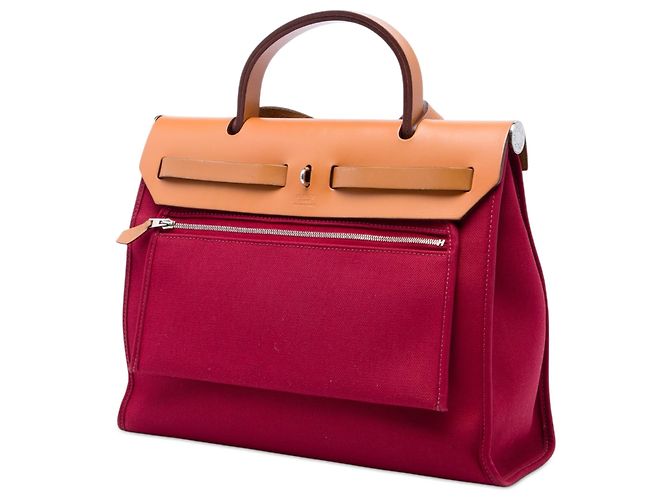 Bolsa Hermès Toile Herbag Zip 31 vermelha Vermelho - vista 2