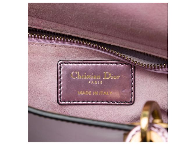 Bolso Lady Dior Mini Satchel de charol metalizado rosa - vista 5