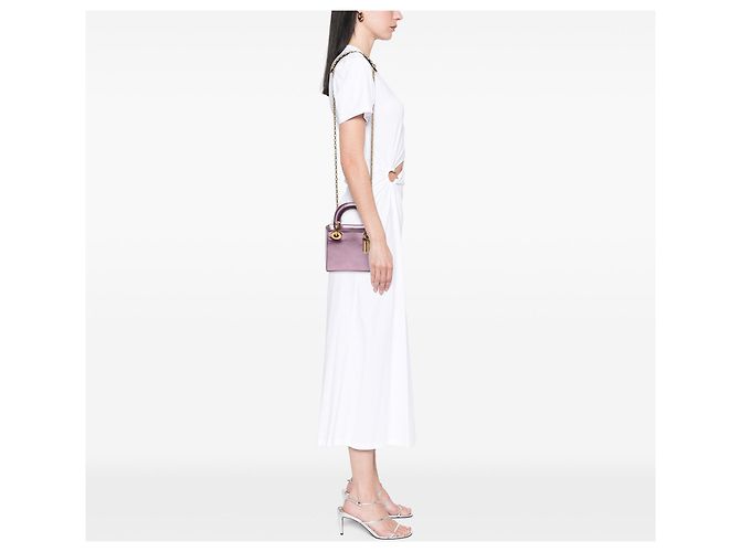 Bolso Lady Dior Mini Satchel de charol metalizado rosa - vista 6