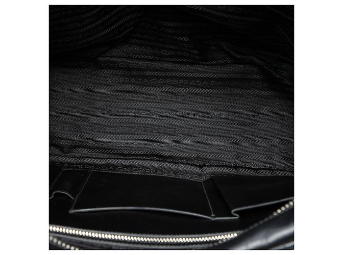 Borsa da Lavoro Prada Saffiano Lux Letterman Nera Nero - vista 4
