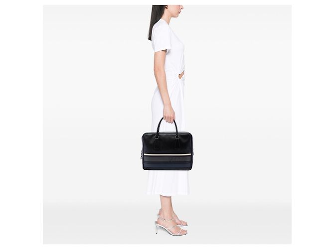 Borsa da Lavoro Prada Saffiano Lux Letterman Nera Nero - vista 6