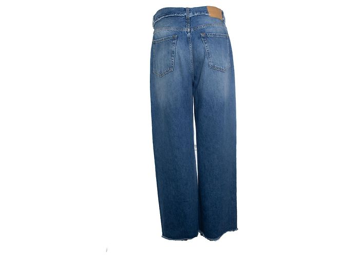 Alanui, jeans wide leg com franjas Azul - vista 2