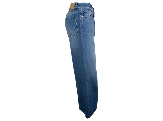 Alanui, jeans wide leg com franjas Azul - vista 3