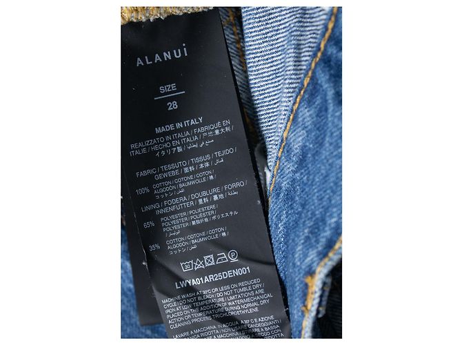 Alanui, jeans wide leg com franjas Azul - vista 7