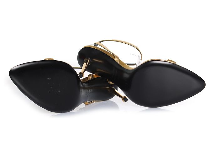 Tom Ford, goldfarbene Leder-Sandalen mit Vorhängeschloss Golden - Ansicht 7