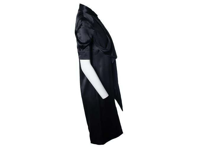 Givenchy, vestido de seda negro con lazo - vista 4