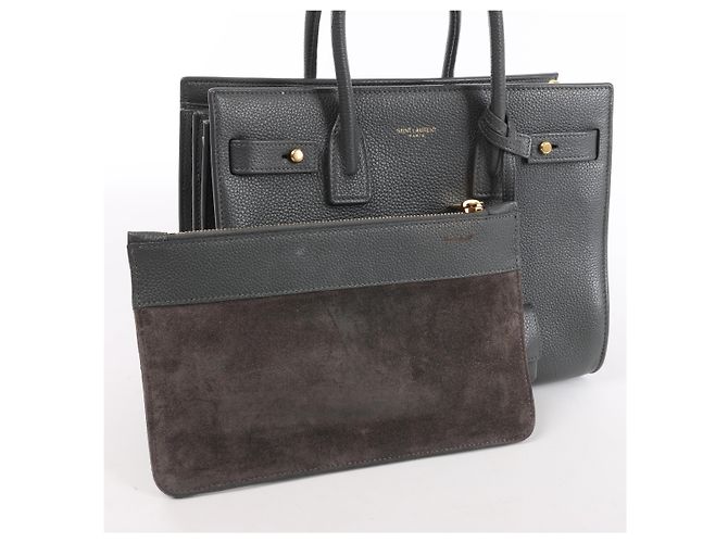 Autre Marque Saint Laurent Paris Sac de Jour Small Leather 2Way Handbag in Gray 717448 Grigio - vista 13