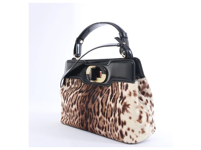 Bulgari Borsa 2Way Bvlgari Isabella Rossellini Leopard in vitello con stampa leopardata x pelle Nero x Marrone - vista 2