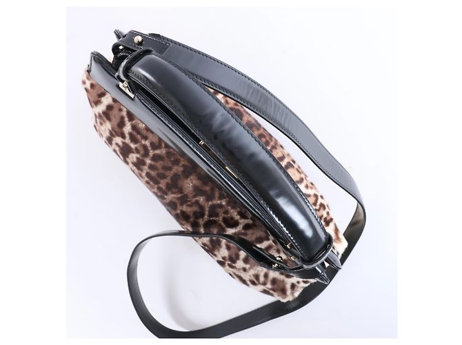 Bulgari Borsa 2Way Bvlgari Isabella Rossellini Leopard in vitello con stampa leopardata x pelle Nero x Marrone - vista 6