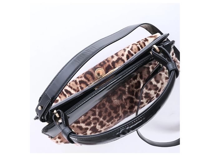 Bulgari Borsa 2Way Bvlgari Isabella Rossellini Leopard in vitello con stampa leopardata x pelle Nero x Marrone - vista 7