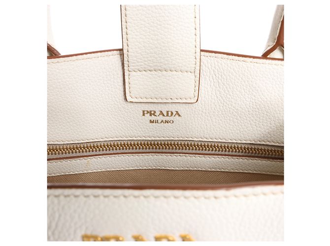 Sac à épaule 2Way Prada Bibliothèque en cuir blanc - vue 11