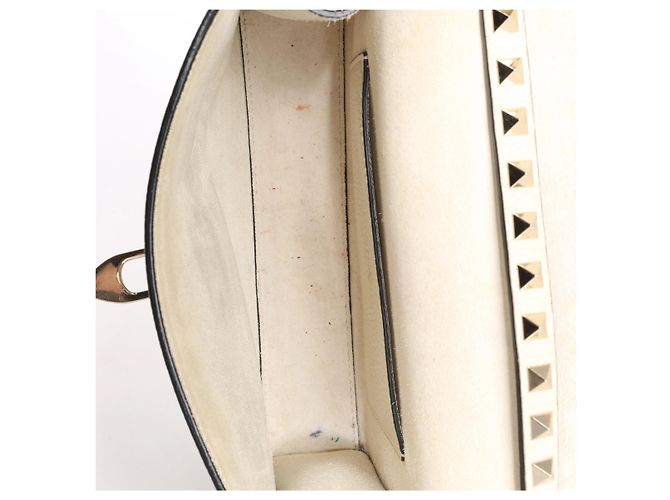 Borsa a tracolla Rockstud Small in pelle grana Valentino Garavani in Beige - vista 11