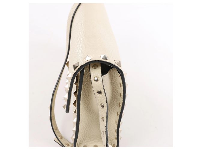 Borsa a tracolla Rockstud Small in pelle grana Valentino Garavani in Beige - vista 5