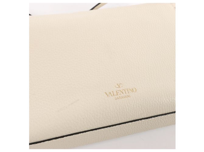 Borsa a tracolla Rockstud Small in pelle grana Valentino Garavani in Beige - vista 6