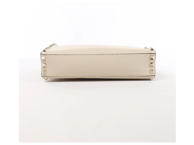 Borsa a tracolla Rockstud Small in pelle grana Valentino Garavani in Beige - vista 7