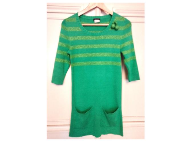 Sonia Rykiel Apfelgrünes Mini Strickkleid - Ansicht 10