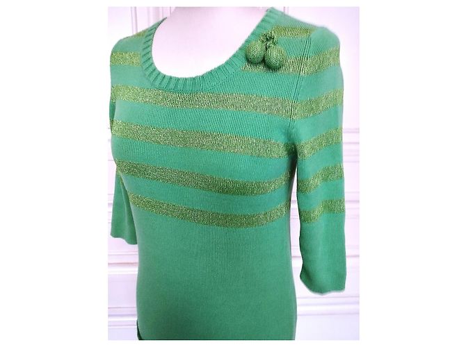 Sonia Rykiel Apfelgrünes Mini Strickkleid - Ansicht 16