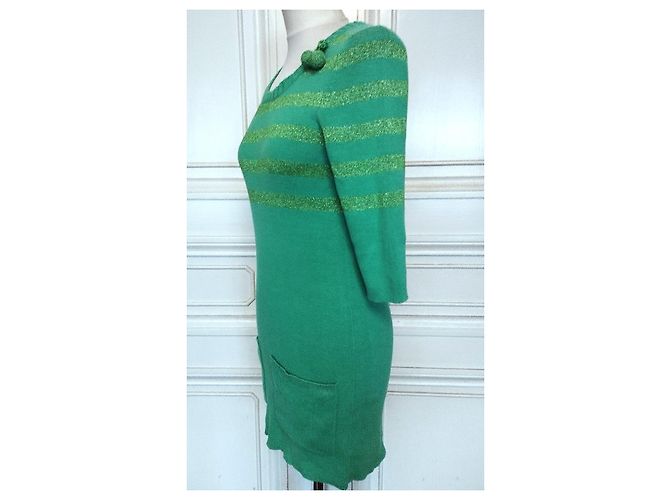 Sonia Rykiel Apfelgrünes Mini Strickkleid - Ansicht 17