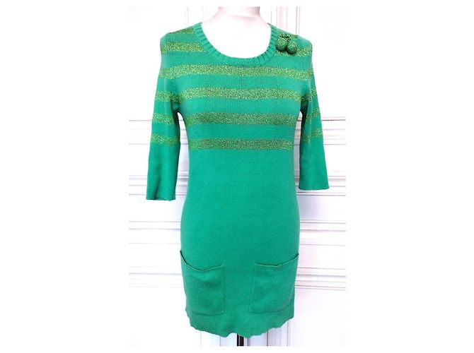 Sonia Rykiel Apfelgrünes Mini Strickkleid - Ansicht 4