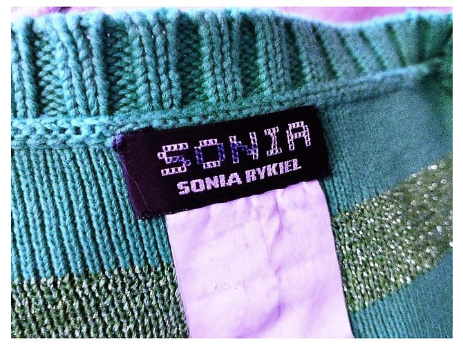 Sonia Rykiel Apfelgrünes Mini Strickkleid - Ansicht 6