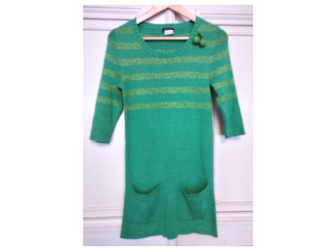 Sonia Rykiel Apfelgrünes Mini Strickkleid - Ansicht 7