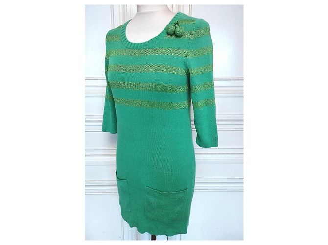 Sonia Rykiel Apfelgrünes Mini Strickkleid - Ansicht 9
