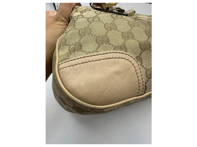 Gucci Princy Borsa Boston in tela monogram Marrone Beige - vista 11