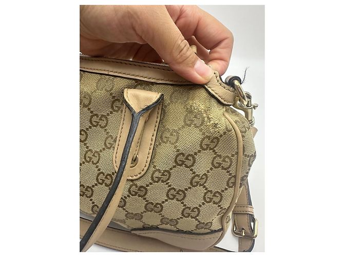 Gucci Princy Borsa Boston in tela monogram Marrone Beige - vista 14