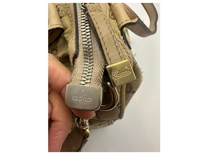 Gucci Princy Borsa Boston in tela monogram Marrone Beige - vista 16