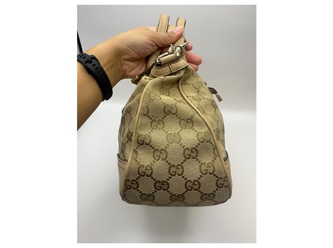 Gucci Princy Borsa Boston in tela monogram Marrone Beige - vista 3