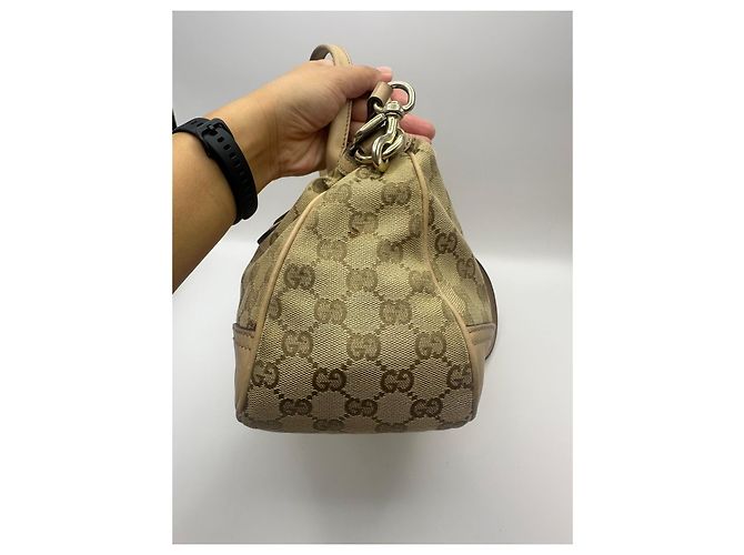 Gucci Princy Borsa Boston in tela monogram Marrone Beige - vista 4