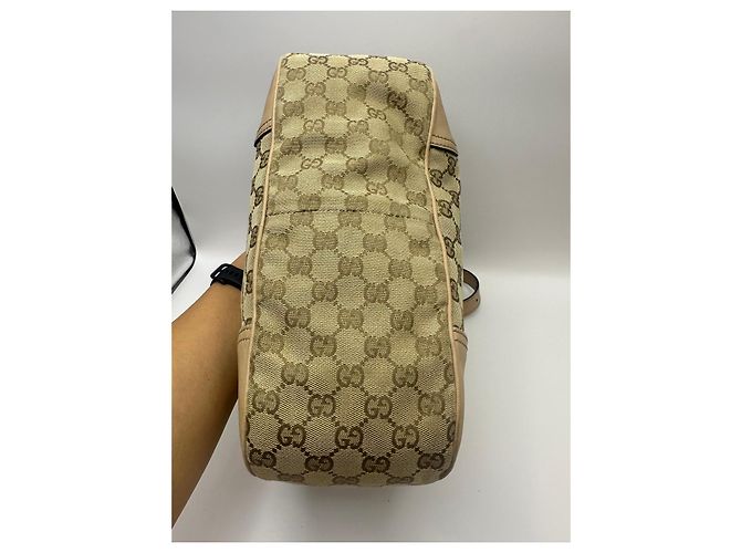 Gucci Princy Borsa Boston in tela monogram Marrone Beige - vista 5