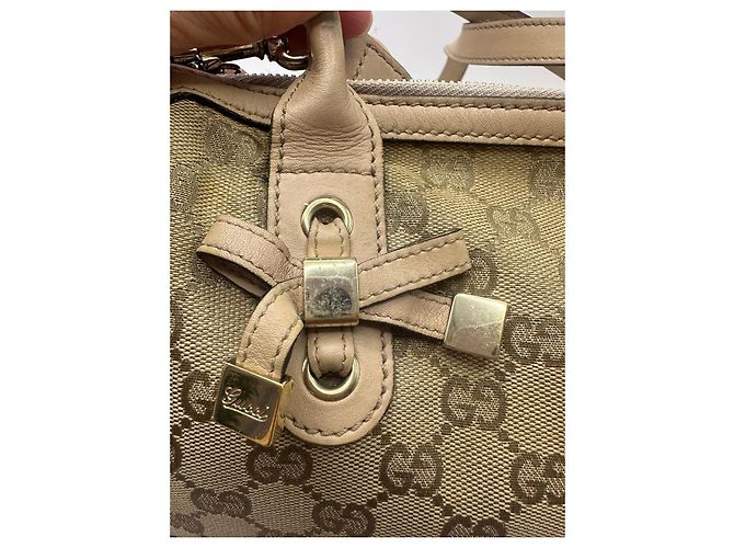 Gucci Princy Borsa Boston in tela monogram Marrone Beige - vista 6