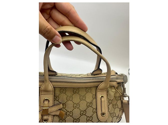 Gucci Princy Borsa Boston in tela monogram Marrone Beige - vista 7