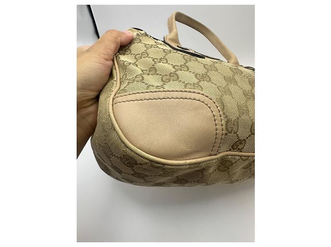 Gucci Princy Borsa Boston in tela monogram Marrone Beige - vista 9
