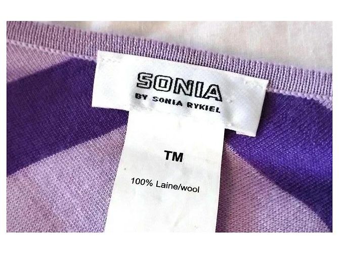 Sonia Rykiel Mini-Kleid aus feiner Strickwolle Lila - Ansicht 11