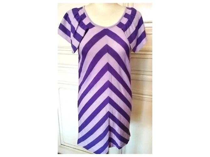 Sonia Rykiel Mini-Kleid aus feiner Strickwolle Lila - Ansicht 13