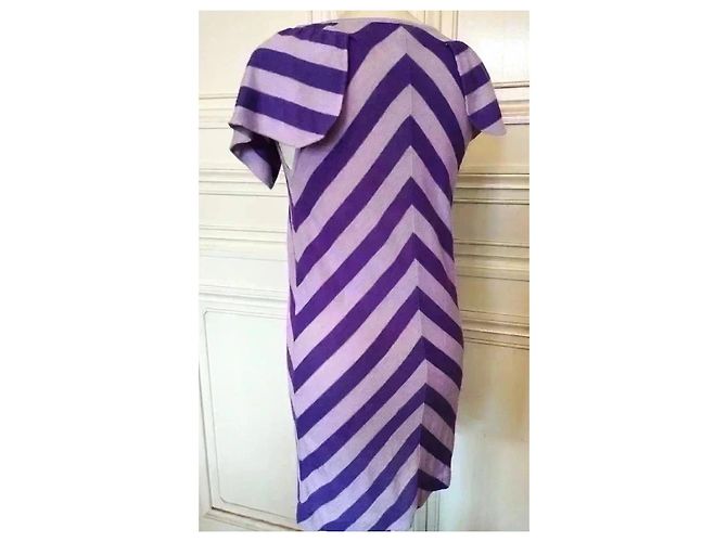 Sonia Rykiel Mini-Kleid aus feiner Strickwolle Lila - Ansicht 15