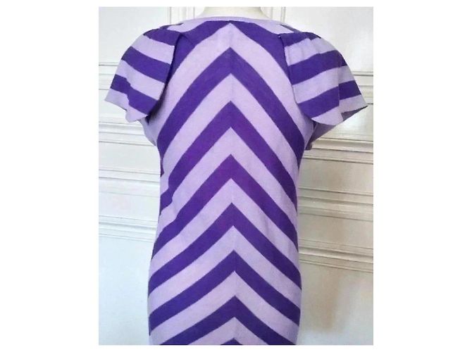 Sonia Rykiel Mini-Kleid aus feiner Strickwolle Lila - Ansicht 2