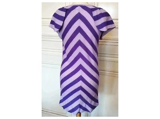 Sonia Rykiel Mini-Kleid aus feiner Strickwolle Lila - Ansicht 8