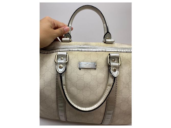 Borsa Gucci Joy Boston in tela monogram beige - vista 10