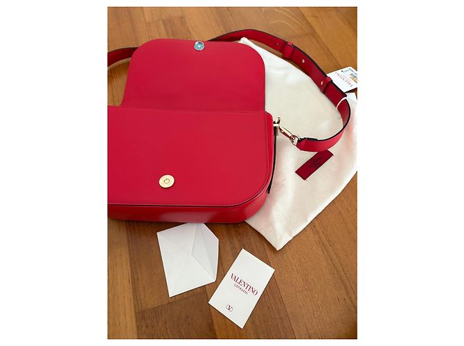 Valentino Garavani Borsa a spalla VLogo Pelle Rossa Rosso - vista 13