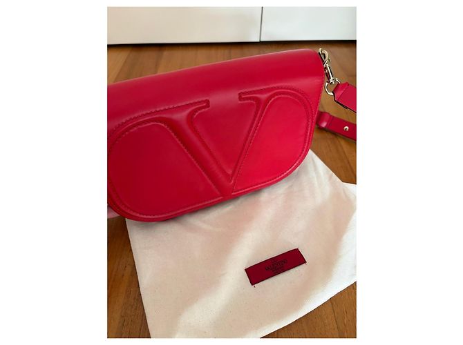 Valentino Garavani Borsa a spalla VLogo Pelle Rossa Rosso - vista 14