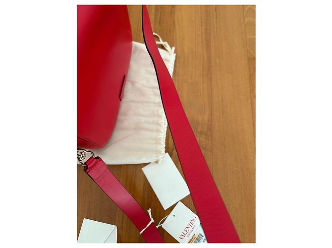 Valentino Garavani Borsa a spalla VLogo Pelle Rossa Rosso - vista 16