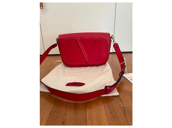 Valentino Garavani Borsa a spalla VLogo Pelle Rossa Rosso - vista 2